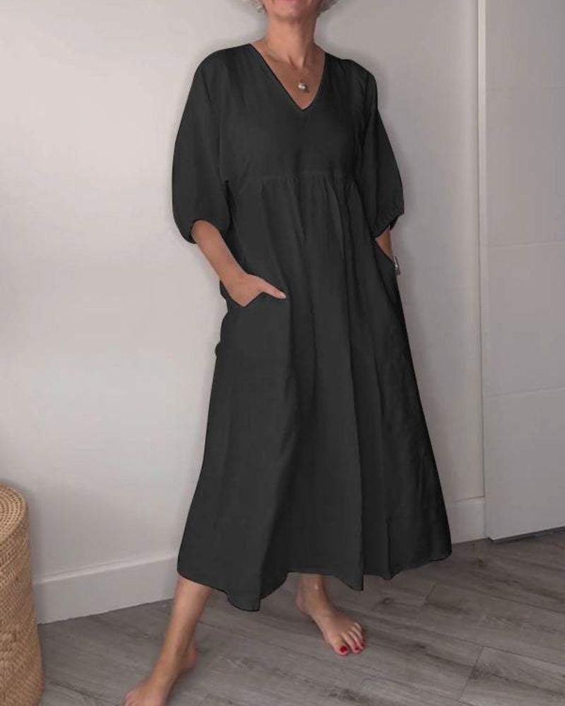Lillian | Elegant V-Neck Maxi Dress