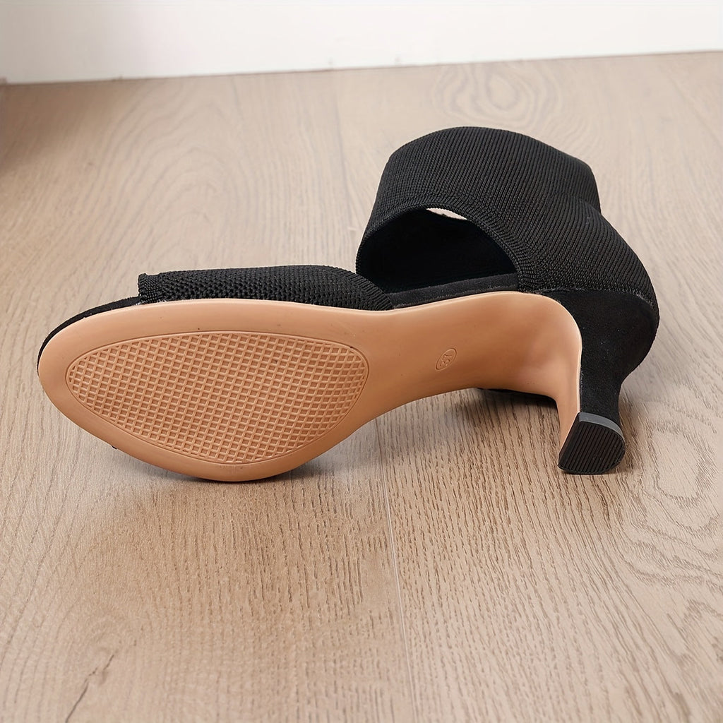 Camille | Women's Stretch Open Toe Heeled Pumps