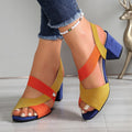 Linda | Women's Open Toe Block Heel Pumps