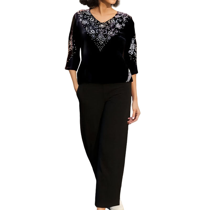 Elvire Elegant Velvet Two-Piece Set