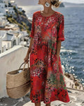 Paula | Loose Floral Midi Dress