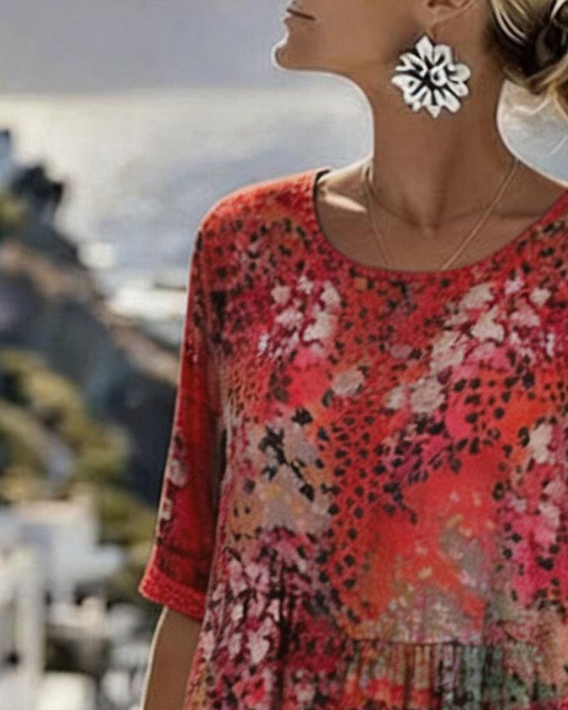 Paula | Loose Floral Midi Dress