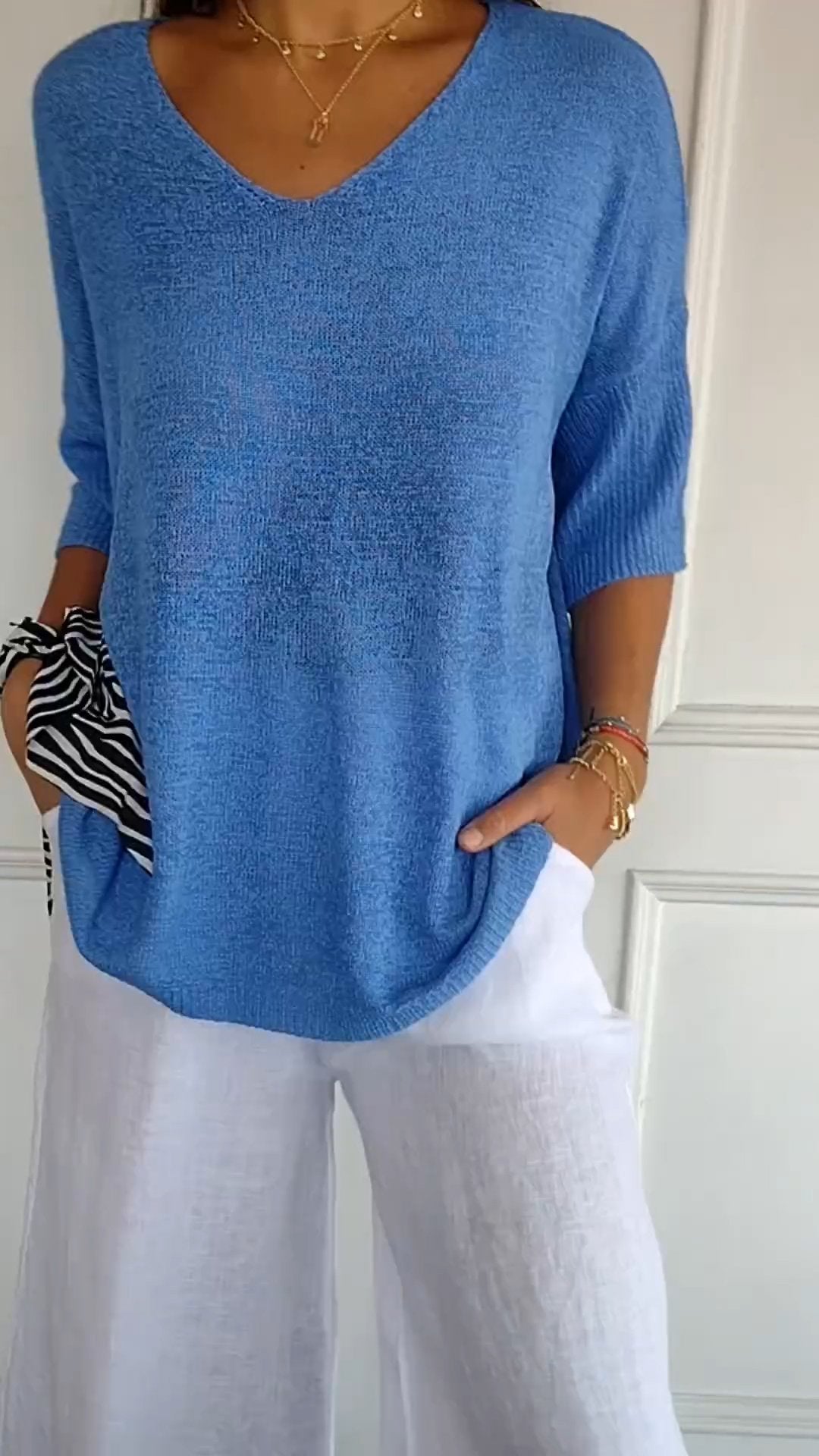 Anna Knit Top with V-Neck