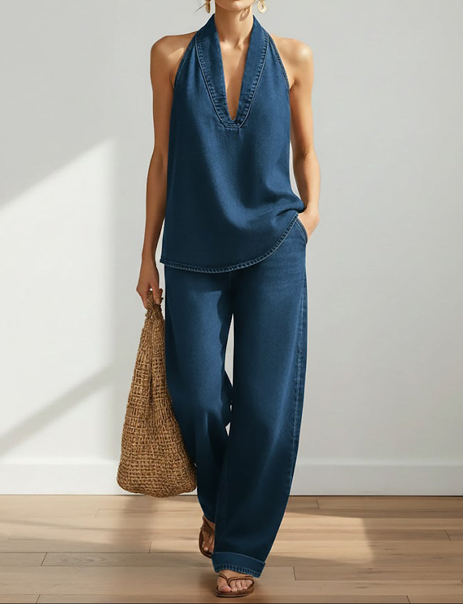 Saylor | Vintage Washed Soft Denim | Look Two | Piece Set