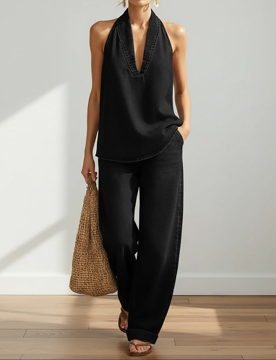Saylor | Vintage Washed Soft Denim | Look Two | Piece Set