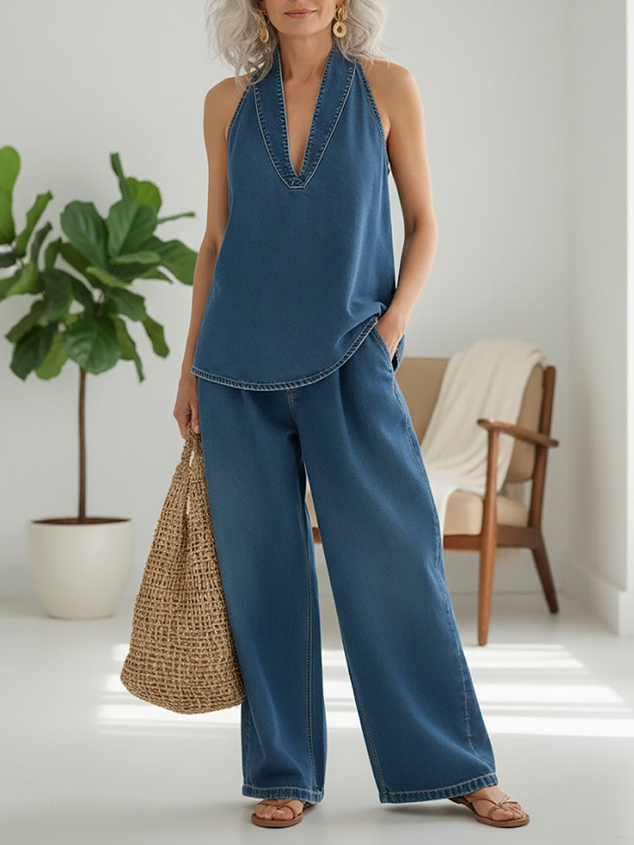 Saylor | Vintage Washed Soft Denim | Look Two | Piece Set