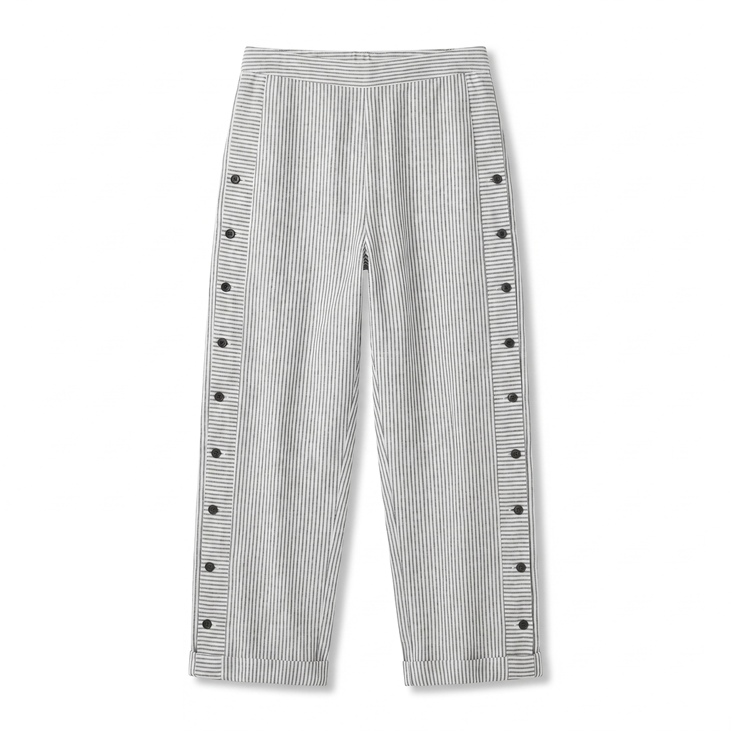 Tess | Striped Panel Button Trousers